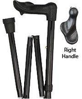 Black Adjustable Folding Cane with Comfort Palm Grip Palm Hand Grip Canes - Tophatter Daily Deals