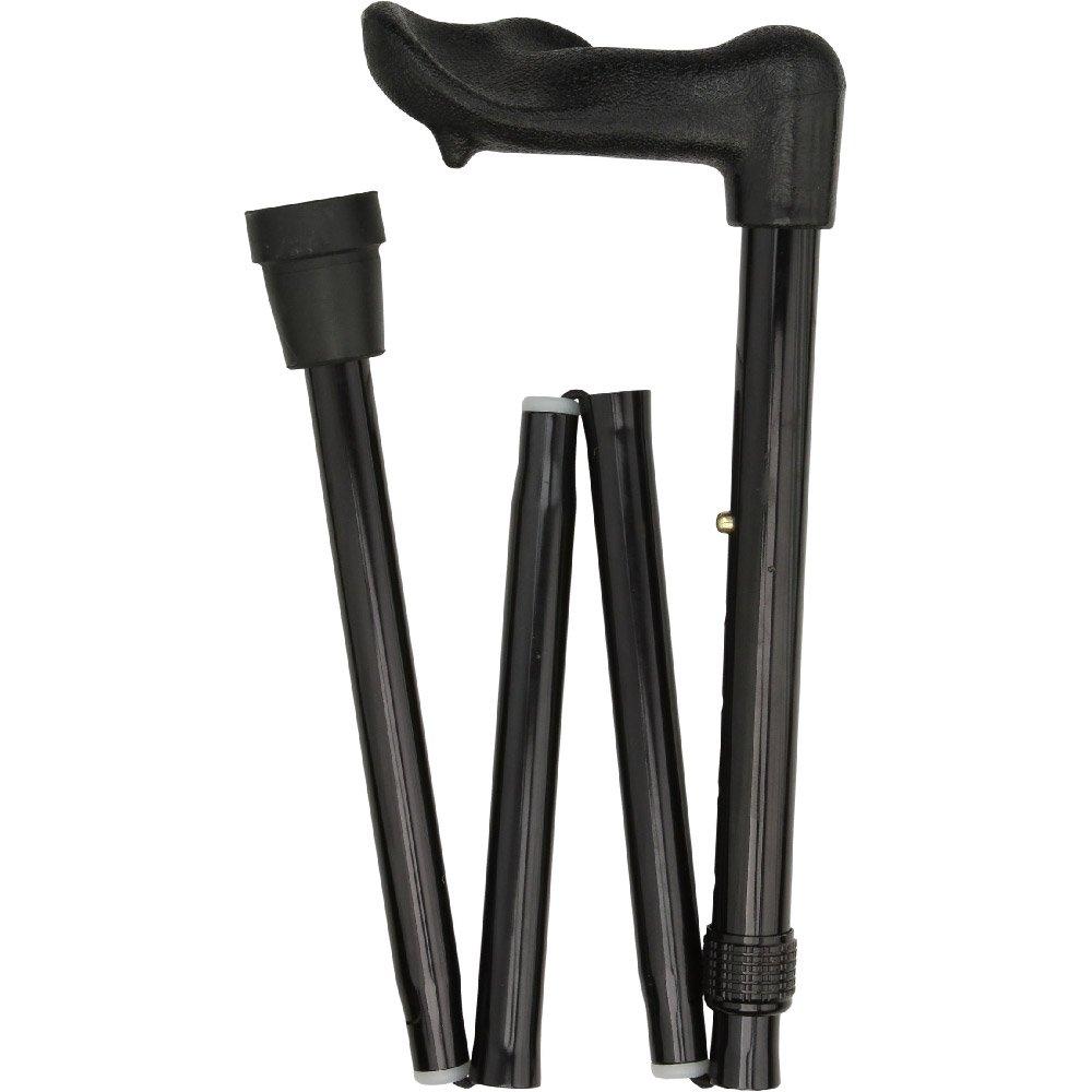 Black Adjustable Folding Cane with Comfort Palm Grip Palm Hand Grip Canes - Tophatter Daily Deals