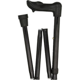 Black Adjustable Folding Cane with Comfort Palm Grip Palm Hand Grip Canes - Tophatter Daily Deals