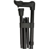 Black Adjustable Folding Cane with Comfort Palm Grip Palm Hand Grip Canes - Tophatter Daily Deals