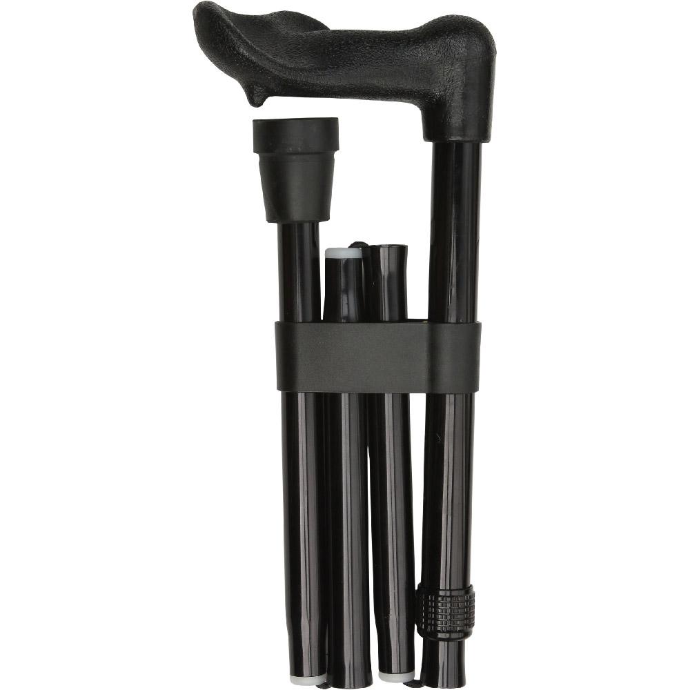 Black Adjustable Folding Cane with Comfort Palm Grip Palm Hand Grip Canes - Tophatter Daily Deals