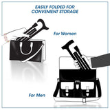 Black Adjustable Folding Cane with Comfort Palm Grip Palm Hand Grip Canes - Tophatter Daily Deals
