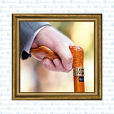 Luxury Oak Palm Grip Walking Cane - Ergonomic Comfort Palm Hand Grip Canes - Tophatter Daily Deals
