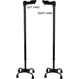 Sturdy Quad Cane: Comfort Palm Grip with Adjustable Shaft Palm Hand Grip Canes - Tophatter Daily Deals