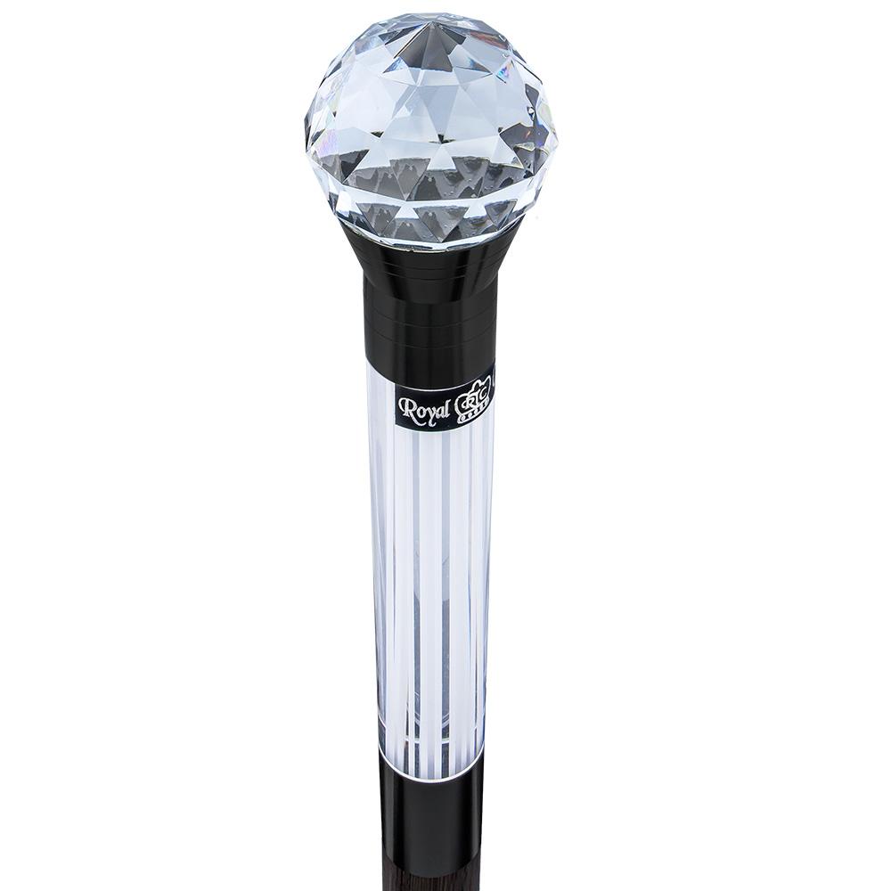 Crystal Ball Handle Stick: Light-Up Lucite, Premium Wenge Wood Pathlighter Walking Canes - Tophatter Daily Deals