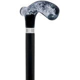 Black and Clear Acrylic Bubble Handle Cane w/ Custom Wooden Shaft Pearl Swirl Lucite Designer Walking Canes - Tophatter Daily Deals