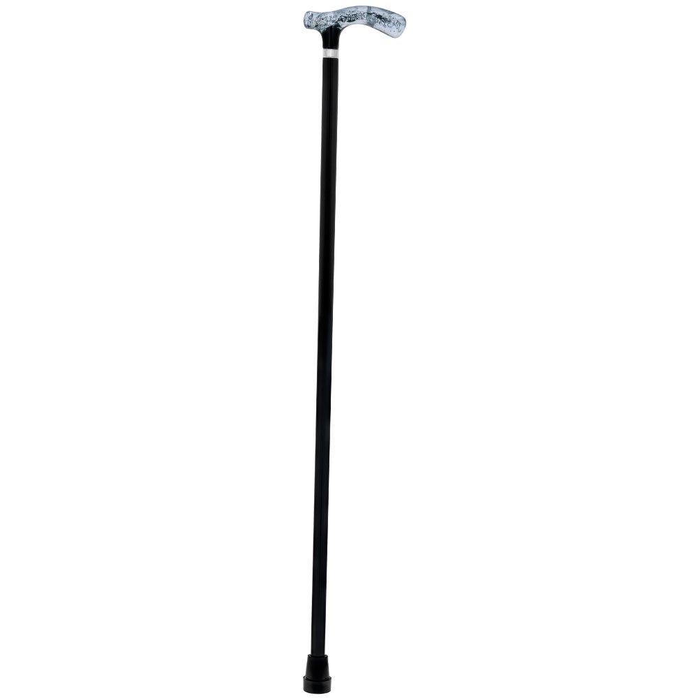 Black and Clear Acrylic Bubble Handle Cane w/ Custom Wooden Shaft Pearl Swirl Lucite Designer Walking Canes - Tophatter Daily Deals