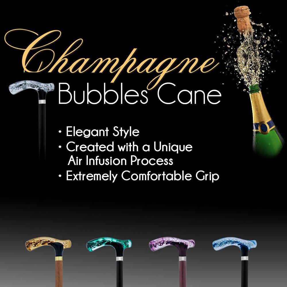 Black and Clear Acrylic Bubble Handle Cane w/ Custom Wooden Shaft Pearl Swirl Lucite Designer Walking Canes - Tophatter Daily Deals