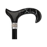 Black Pearlz Designer Adjustable Orthopedic Folding Cane Pearl Swirl Lucite Designer Walking Canes - Tophatter Daily Deals