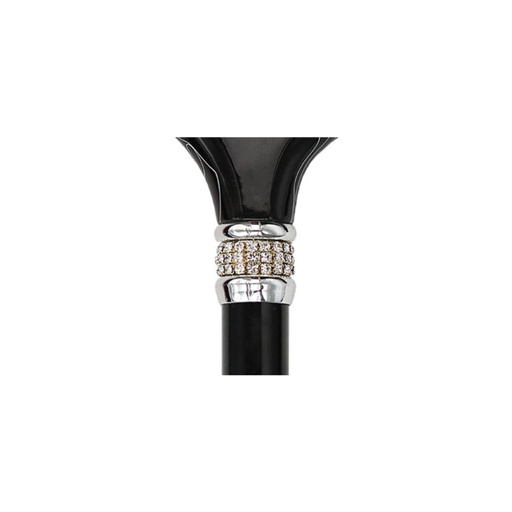 Black Pearlz Designer Adjustable Orthopedic Folding Cane Pearl Swirl Lucite Designer Walking Canes - Tophatter Daily Deals