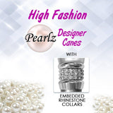 Black Pearlz Designer Adjustable Orthopedic Folding Cane Pearl Swirl Lucite Designer Walking Canes - Tophatter Daily Deals