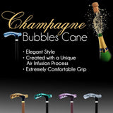 Blue & Clear Acrylic Bubble Handle Cane - Custom Wooden Shaft Pearl Swirl Lucite Designer Walking Canes - Tophatter Daily Deals