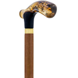 Brown and Clear Acrylic Bubble Handle Cane w/ Custom Wooden Shaft Pearl Swirl Lucite Designer Walking Canes - Tophatter Daily Deals
