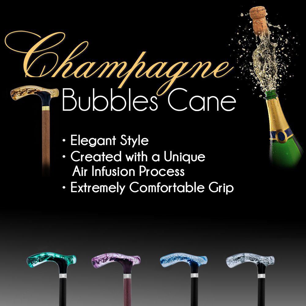 Brown and Clear Acrylic Bubble Handle Cane w/ Custom Wooden Shaft Pearl Swirl Lucite Designer Walking Canes - Tophatter Daily Deals