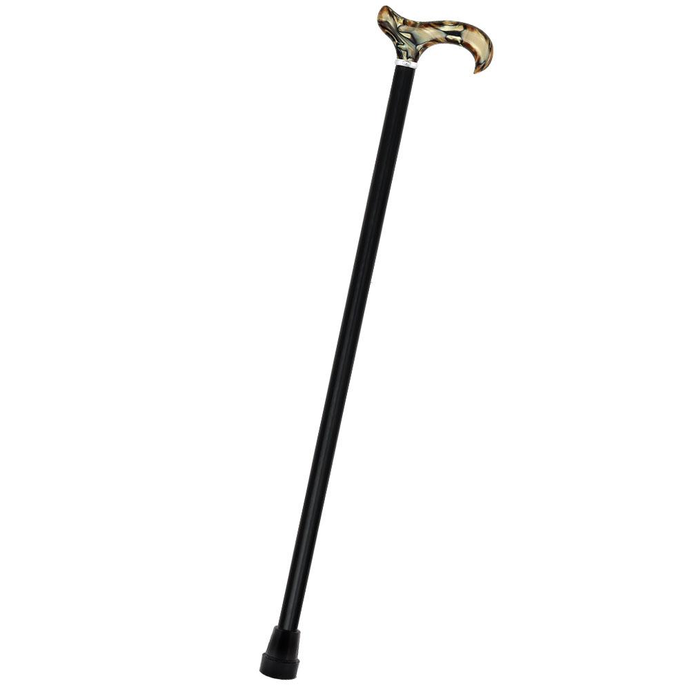 Golden Sienna Derby Cane: Pearlescent Acrylic, Beechwood Pearl Swirl Lucite Designer Walking Canes - Tophatter Daily Deals
