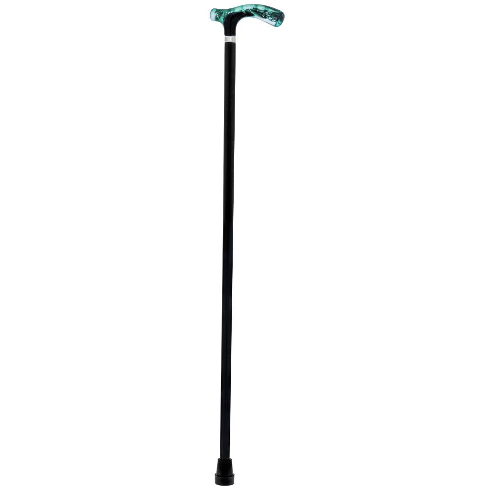 Green and Clear Acrylic Bubble Handle Cane w/ Custom Wooden Shaft Pearl Swirl Lucite Designer Walking Canes - Tophatter Daily Deals