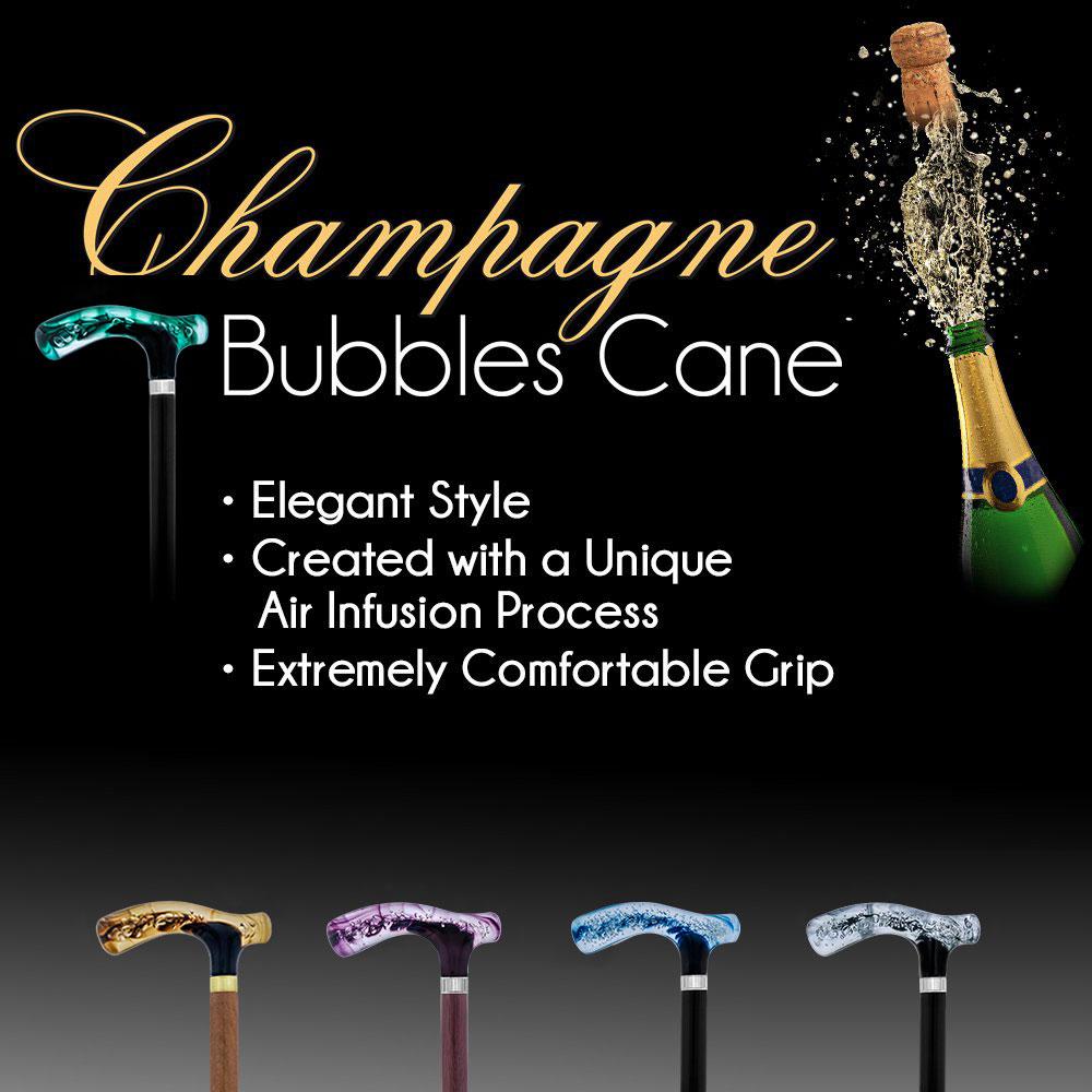 Green and Clear Acrylic Bubble Handle Cane w/ Custom Wooden Shaft Pearl Swirl Lucite Designer Walking Canes - Tophatter Daily Deals