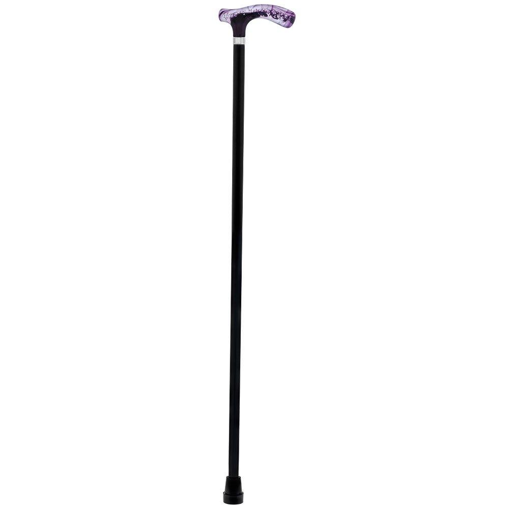 Purple and Clear Acrylic Bubble Handle Cane w/ Custom Wooden Shaft Pearl Swirl Lucite Designer Walking Canes - Tophatter Daily Deals