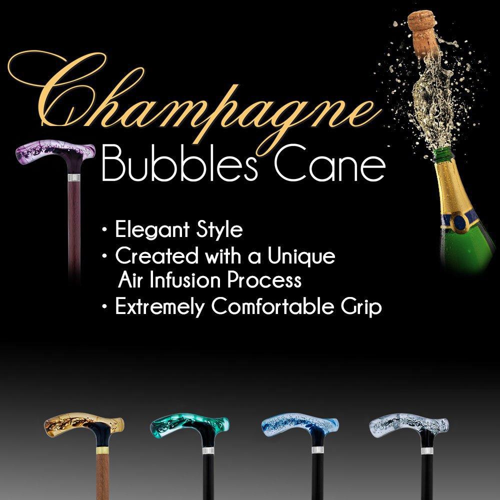 Purple and Clear Acrylic Bubble Handle Cane w/ Custom Wooden Shaft Pearl Swirl Lucite Designer Walking Canes - Tophatter Daily Deals
