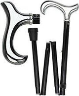 Luxury Chrome Derby Cane - Foldable, Adjustable Shaft Plated Handle Walking Canes - Tophatter Daily Deals