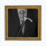Premium Chrome Brass Scroll Fritz Cane: Black Beechwood Plated Handle Walking Canes - Tophatter Daily Deals