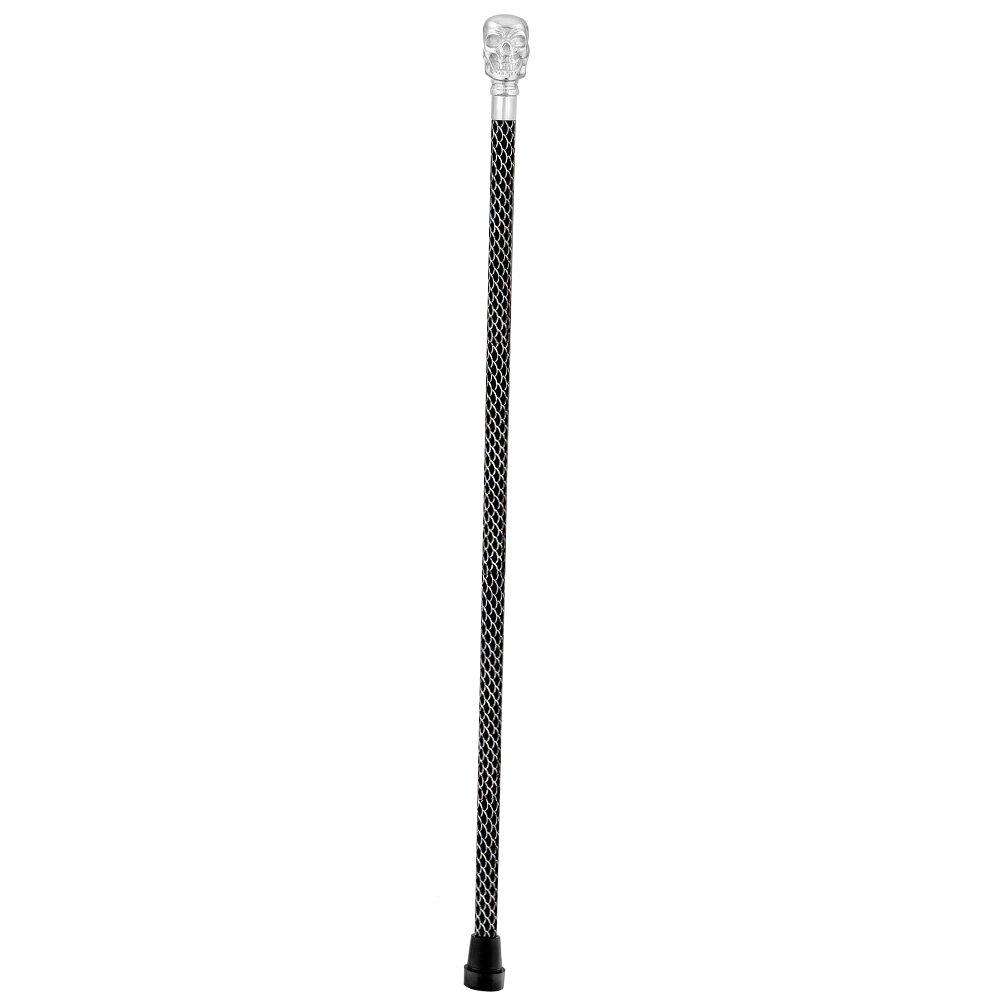 Skull Premium Chrome Brass Cane: Laser-Etched Custom Shaft Skull Walking Canes Dragon Walking Canes - Tophatter Daily Deals