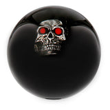 Dreary Red Eyed Skull Black Round Knob Cane w/ Custom Color Ash Shaft & Collar Skull Walking Canes Dragon Walking Canes - Tophatter Daily Deals