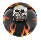 Fire & Brimstone Skull Black Round Knob Cane w/ Custom Color Ash Shaft & Collar Skull Walking Canes Dragon Walking Canes - Tophatter Daily Deals