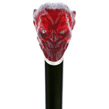 Sinister Red Devil Knob Cane w/ Custom Wood Shaft & Collar Skull Walking Canes Dragon Walking Canes - Tophatter Daily Deals