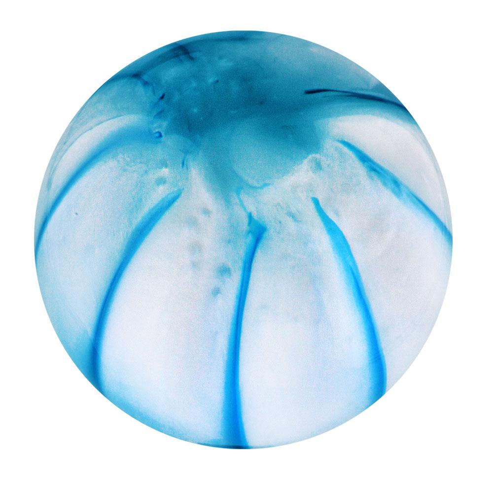 Splash of Blue on Pearl Round Knob Cane w/ Custom Wood Shaft & Collar - Tophatter Daily Deals