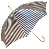 Gold Plated Tourist Handle Blue and Cream Striped Umbrella Cane Umbrella Walking Canes - Tophatter Daily Deals