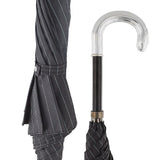 Silver 925r Tourist Handle Black Pinstriped Umbrella Walking Cane Umbrella Walking Canes - Tophatter Daily Deals