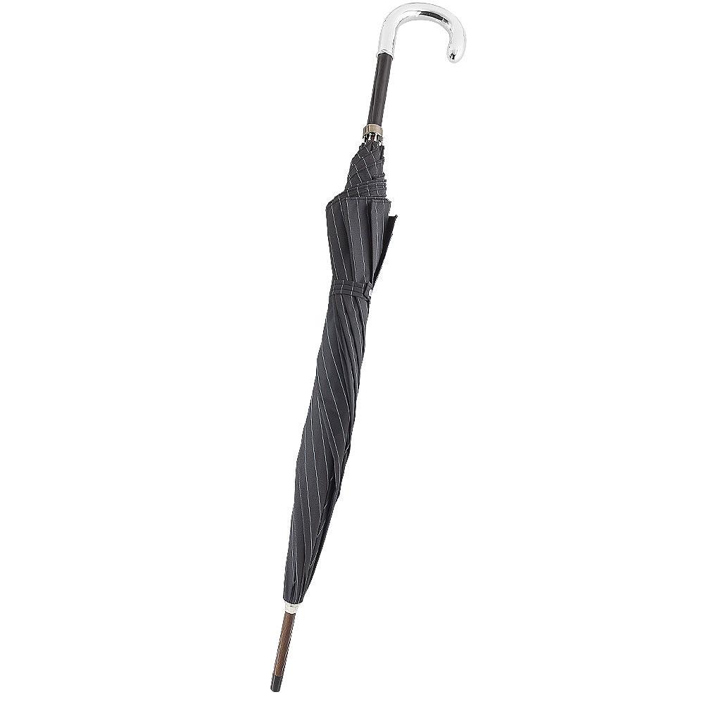Silver 925r Tourist Handle Black Pinstriped Umbrella Walking Cane Umbrella Walking Canes - Tophatter Daily Deals