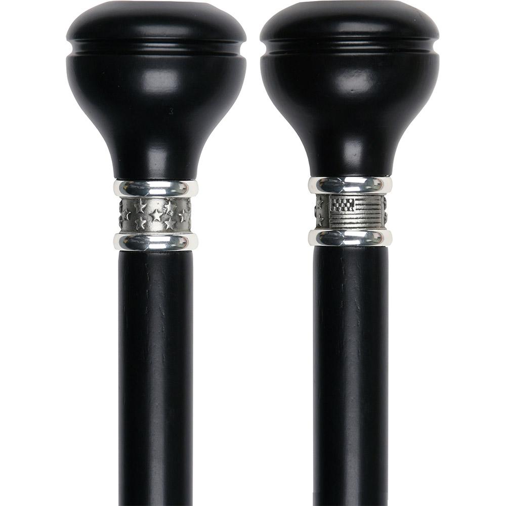 Personalized Engraved Knob Stick: Black Beechwood Shaft Walking Cane Engraving - Tophatter Daily Deals