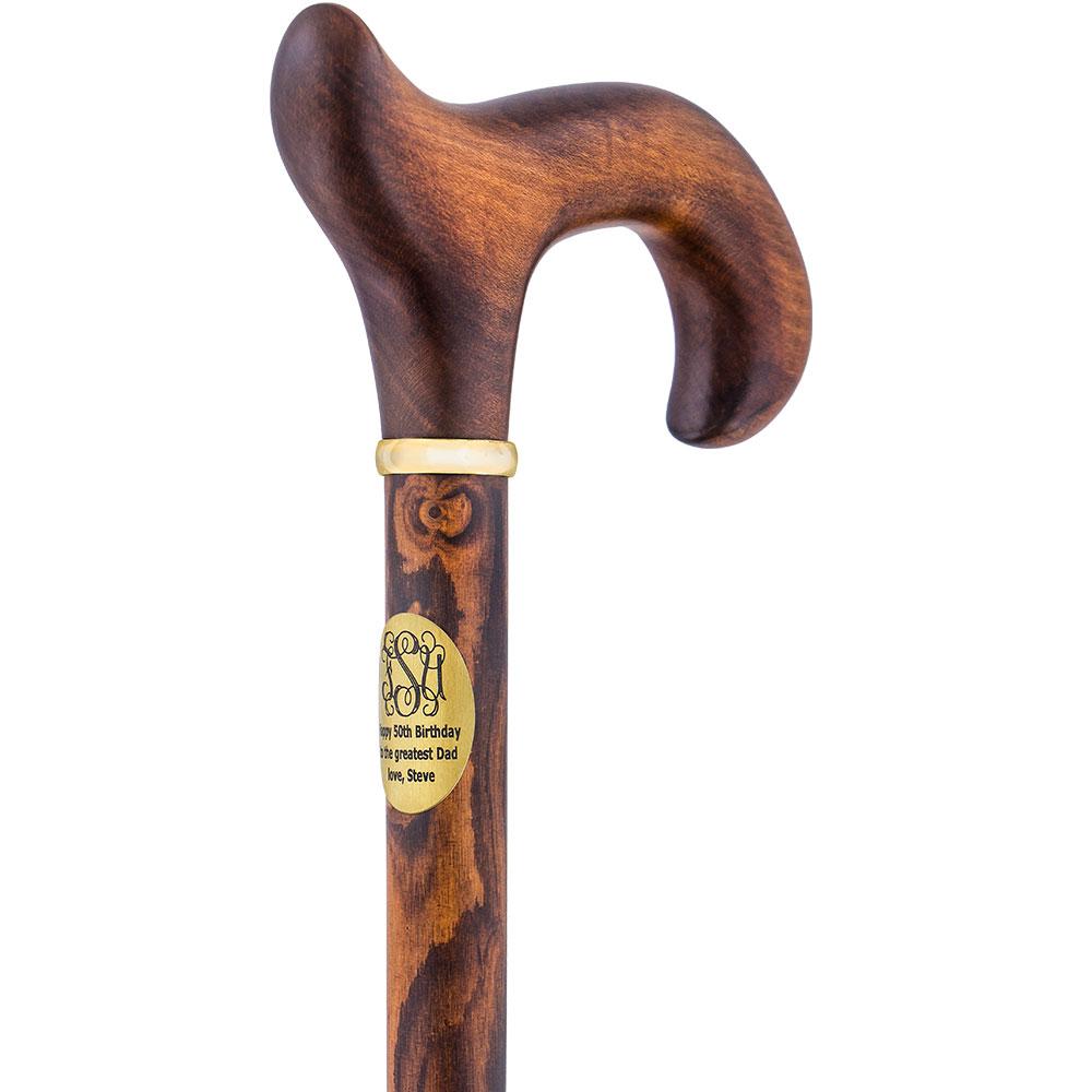 Personalize with Oval Brass Engraving: Custom Cane Accessory Walking Cane Engraving - Tophatter Daily Deals