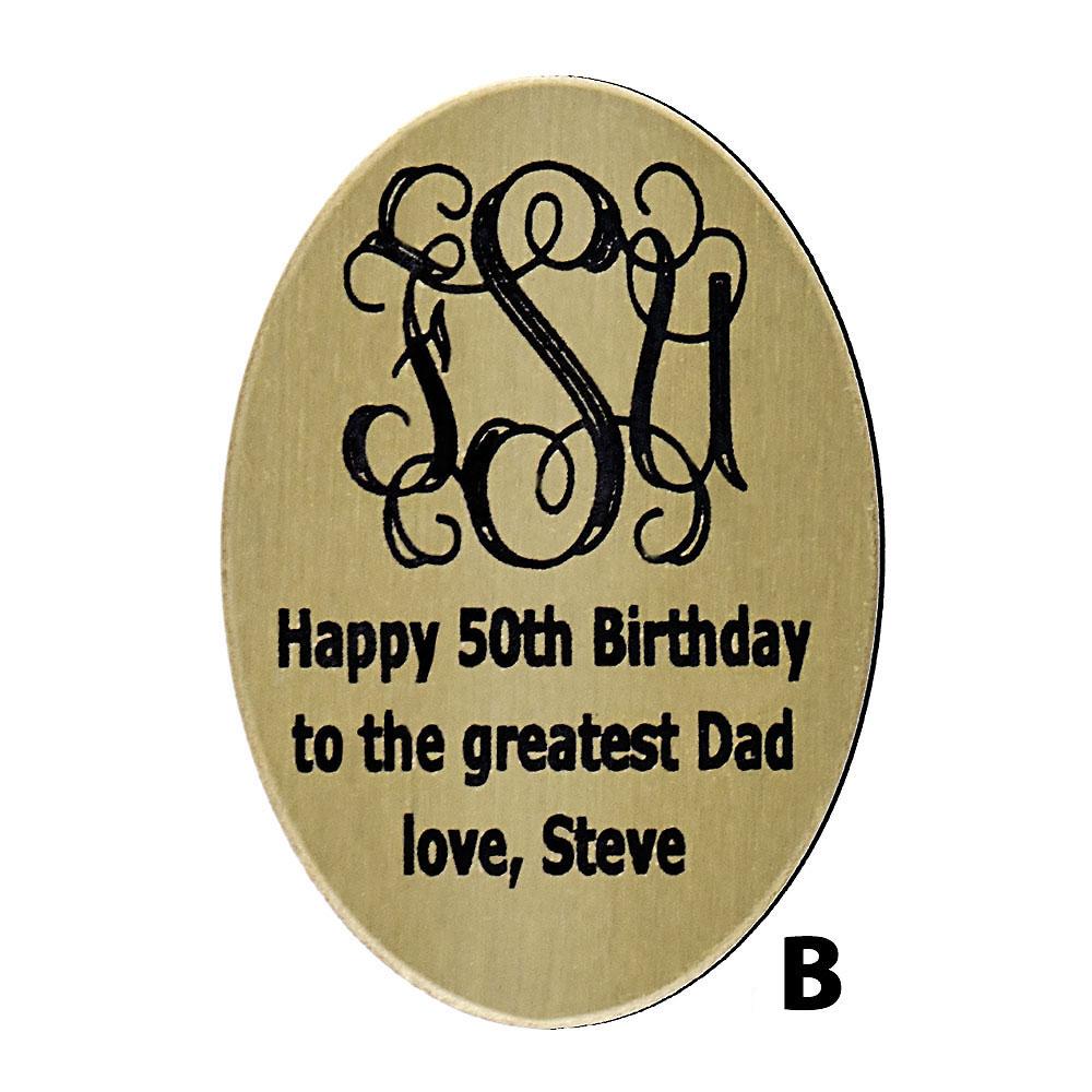 Personalize with Oval Brass Engraving: Custom Cane Accessory Walking Cane Engraving - Tophatter Daily Deals