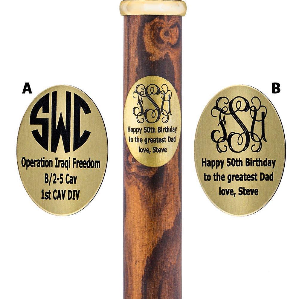 Personalize with Oval Brass Engraving: Custom Cane Accessory Walking Cane Engraving - Tophatter Daily Deals