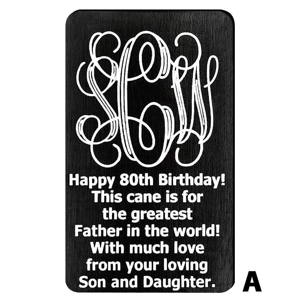 Custom Cane Engraving - Rectangle Black Anodized Aluminum Walking Cane Engraving - Tophatter Daily Deals