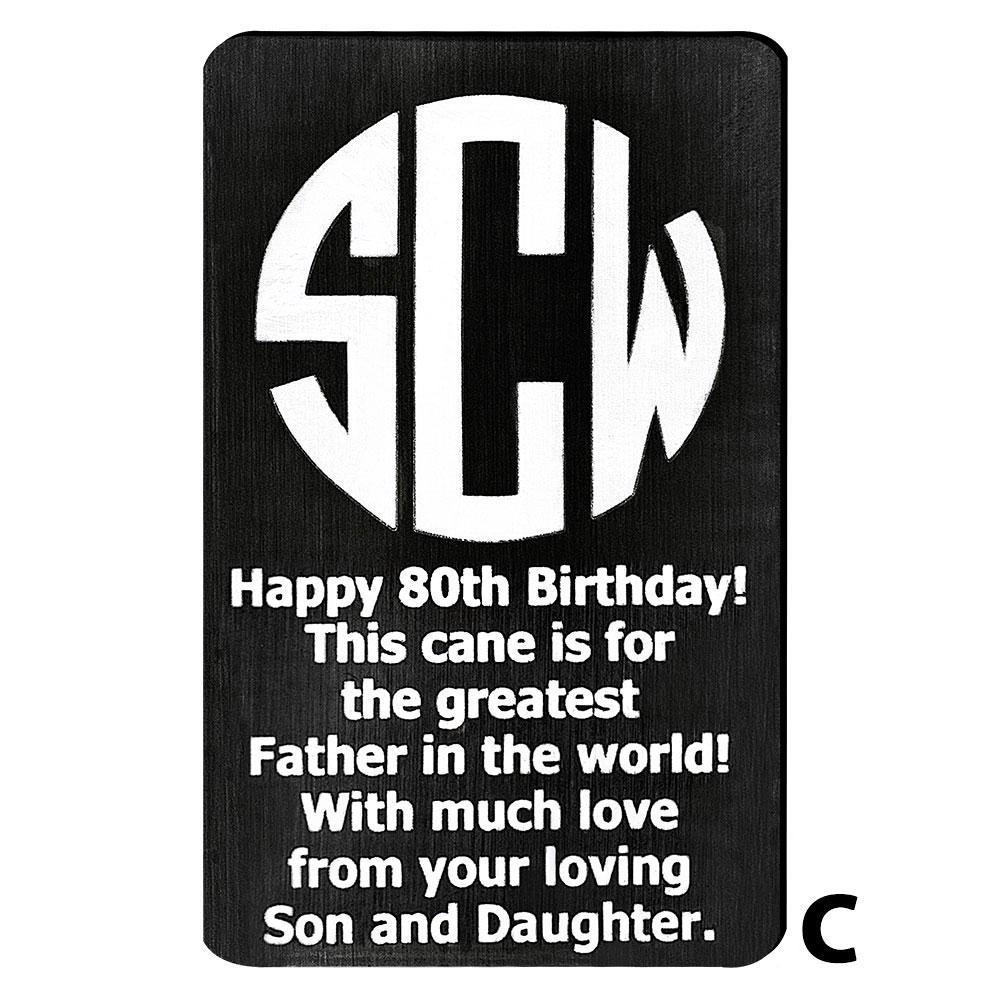 Custom Cane Engraving - Rectangle Black Anodized Aluminum Walking Cane Engraving - Tophatter Daily Deals