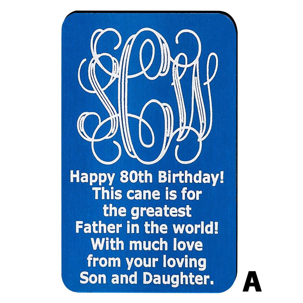 Custom Cane Engraving - Rectangle Blue Anodized Aluminum Walking Cane Engraving - Tophatter Daily Deals