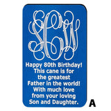 Custom Cane Engraving - Rectangle Blue Anodized Aluminum Walking Cane Engraving - Tophatter Daily Deals