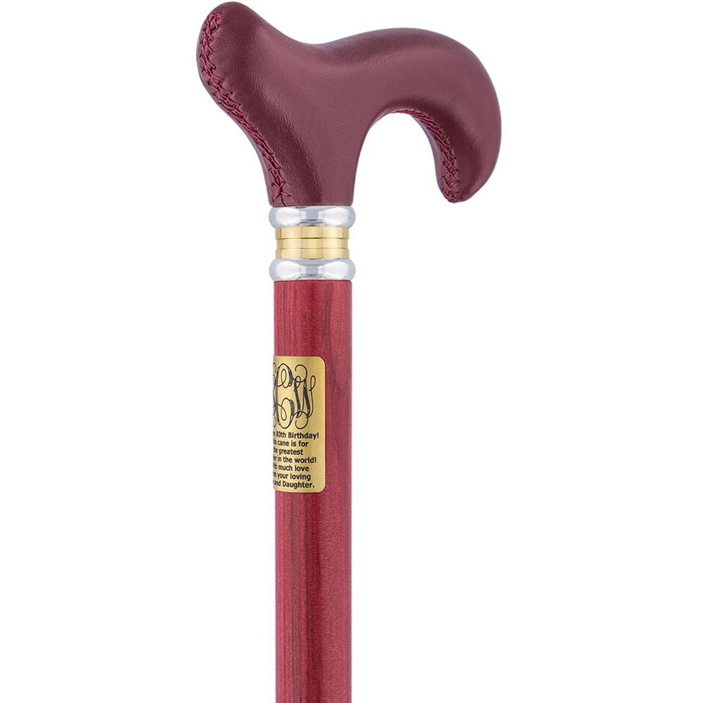 Custom Cane Engraving - Rectangle Brass Walking Cane Engraving - Tophatter Daily Deals