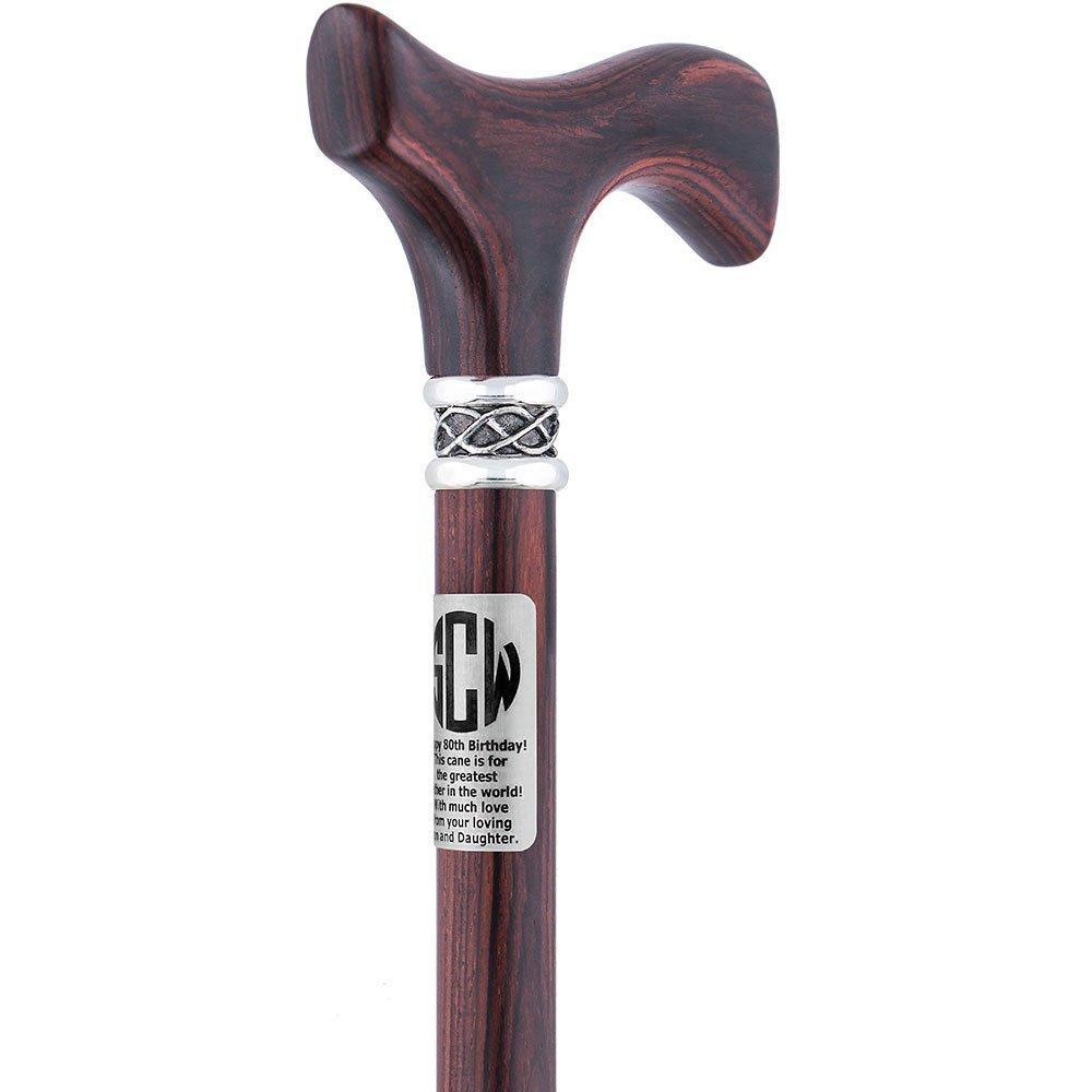 Custom Cane Engraving - Rectangle Stainless Steel Walking Cane Engraving - Tophatter Daily Deals