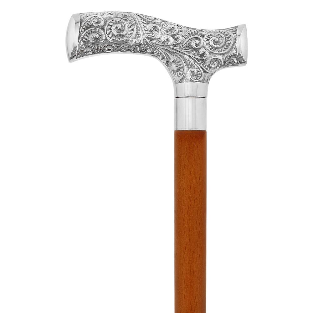Father's Day Chrome Brass Personalized Engraving Fritz Cane Walking Cane Engraving - Tophatter Daily Deals