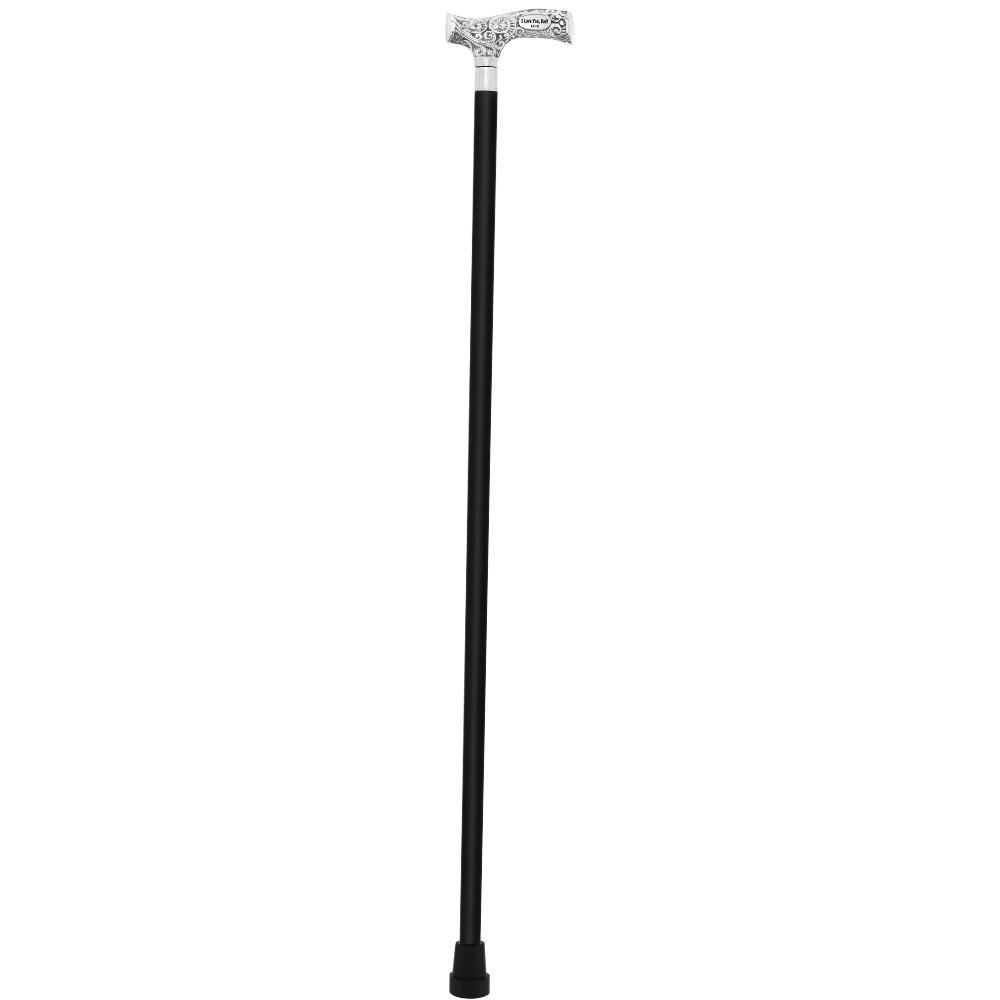 Father's Day Chrome Brass Personalized Engraving Fritz Cane Walking Cane Engraving - Tophatter Daily Deals