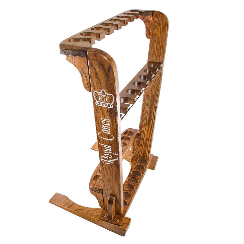 Premium Wood Cane Stand, Espresso Ash - Holds 15 Walking Cane Stands - Tophatter Daily Deals