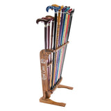 Premium Wood Cane Stand, Espresso Ash - Holds 15 Walking Cane Stands - Tophatter Daily Deals