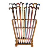 Premium Wood Cane Stand, Espresso Ash - Holds 15 Walking Cane Stands - Tophatter Daily Deals