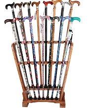 Espresso Ash Wood Cane Stand: Flush Wall Design without Logo Walking Cane Stands - Tophatter Daily Deals
