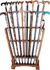Espresso Ash Wood Cane Stand: Flush Wall Design without Logo Walking Cane Stands - Tophatter Daily Deals